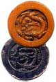 Глиняная черепица с изображением драконов - на счастье (эпоха Мин)