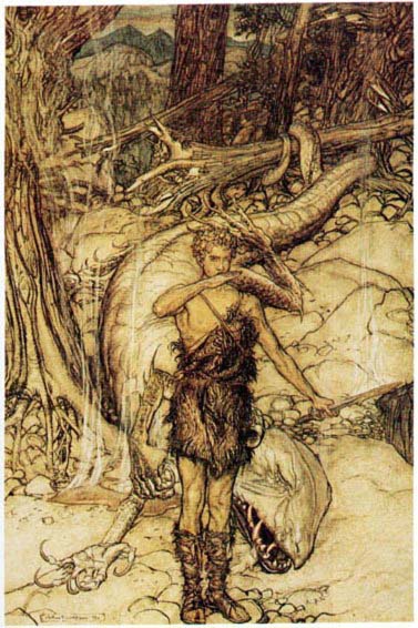 Arthur Rackham, from Siegfried and the Twilight of the Gods, William Heinemann, 1911, by permission of Barbara Edwards, courtesy Mary Evans Picture Library, London