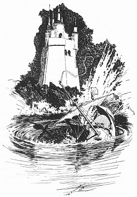 "The Lone Tower on the Island of the Nine Whirlpools." See page 88.
