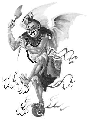 Fig. 16.—The God Of Thunder (From a Chinese drawing (? 17th Century) in the John Rylands Library)