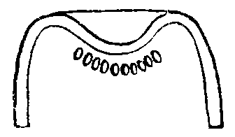 Fig. 9.—The Egyptian emblem for gold, the sign
nub. It represents a collar from which golden amulets, probably
representing cowries, are suspended.