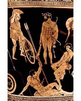 Геракл и аргонавты. Фрагмент росписи краснофигурного кратера художника Ниобид. Ок. 460 до н.э. Лувр.