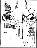 Тот и Ра-Гор-эм-ахет.
 Рисунок из «Книги мертвых» 
 принцессы Неситанебташру
