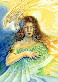 A representation of the Babylonian Dragon Goddess by Lisa Hunt<br />Здесь Тиамат мудра и спокойна
