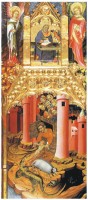 Запрестольная перегородка. Сюжет о Св. Георгии. <br /> Роспись Marsal des Sas, 1236