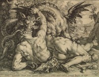 Дракон пожирает спутников Кадма , 1588 Голциус, Хендрик