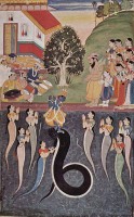  Indischer Maler um 1640, Бхагавата-Пурана: Кришна танцует на головах Змея Калии