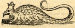 The basilisk; the crowned serpent king in profile to left; illustration to an unidentified Latin edition of Sebastian Münster, 'Cosmographia', probably printed by Petri in Basel, c.1544-52.
Woodcut