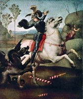Битва Св. Георгия с драконом. Картина Рафаэля. Около 1502 г.