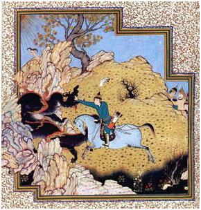 Доблестный Гуштасп — царь Персии, побеждает дракона
